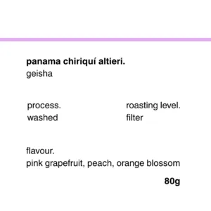 Panama Chiriquí Altieri Geisha Washed 80g